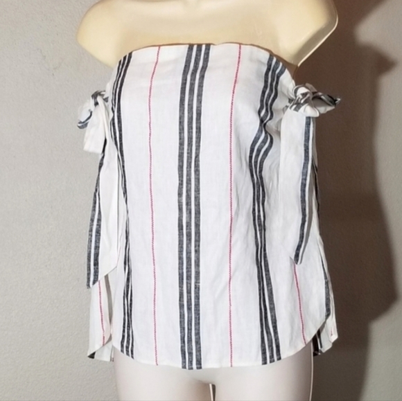 BCBGeneration Linen Blend Top White Size XXS - Picture 5 of 14